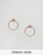 Asos Rose Gold Plated Sterling Silver Stud Circle Earrings - Copper