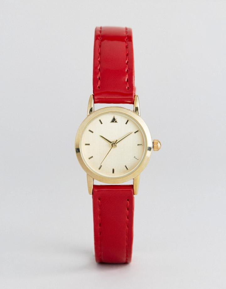 Asos Mini Red Strap Watch - Red