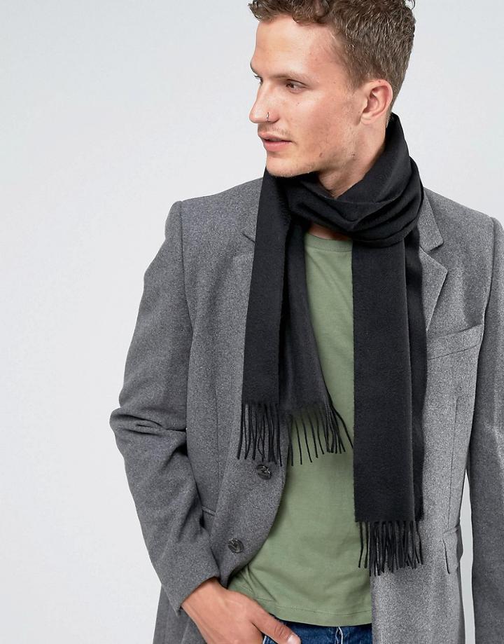 Glen Lossie Cashmere Scarf Black - Black