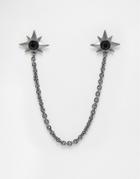 Asos Spike Studded Collar Tips In Gunmetal - Black