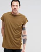 Asos Oversized Sleeveless T-shirt In Brown - Fawn