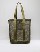 Asos Lifestyle Mesh And Webbing Shopper Bag - Green