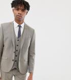 Heart & Dagger Slim Suit Jacket In Wool - Stone