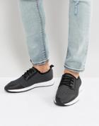 Asos Sneakers In Black Knit And Rubber Panels - Black