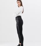 Asos Design Tall Sculpt Me High Waisted Premium Jeans In Black Coated - Black