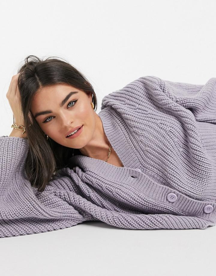 Weekday Eli Cardigan In Lilac-purple