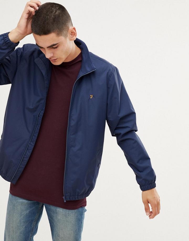 Farah Olsen Zip Through Nylon Jacket In Navy - Navy