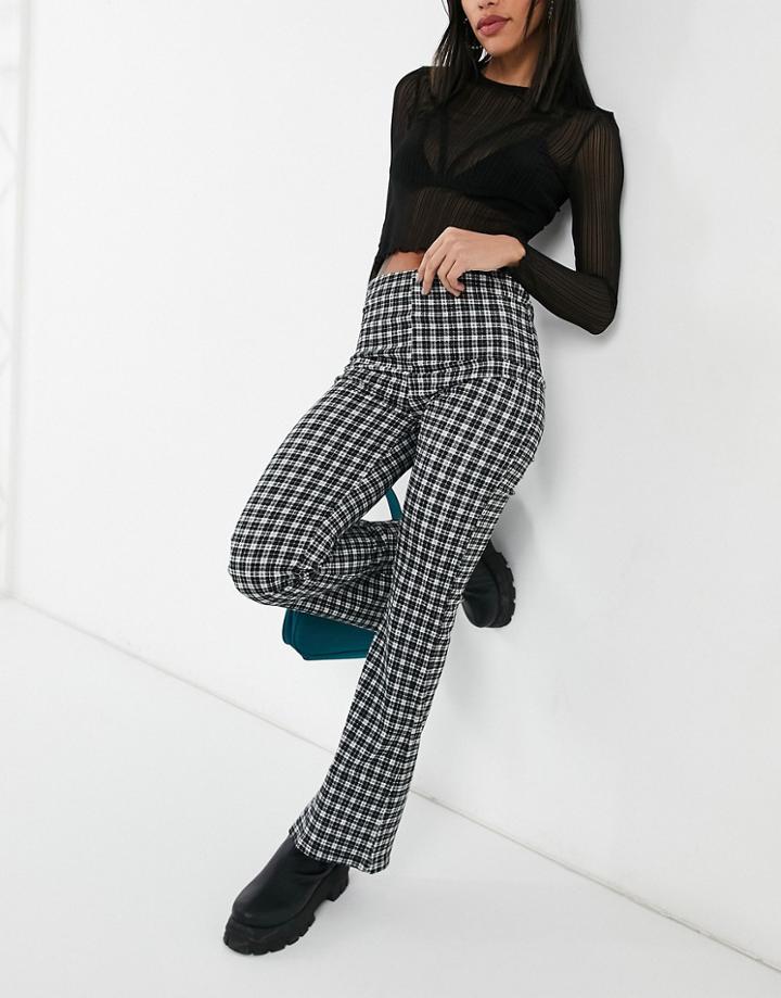 New Look Tie Detail Jersey Flares In Black