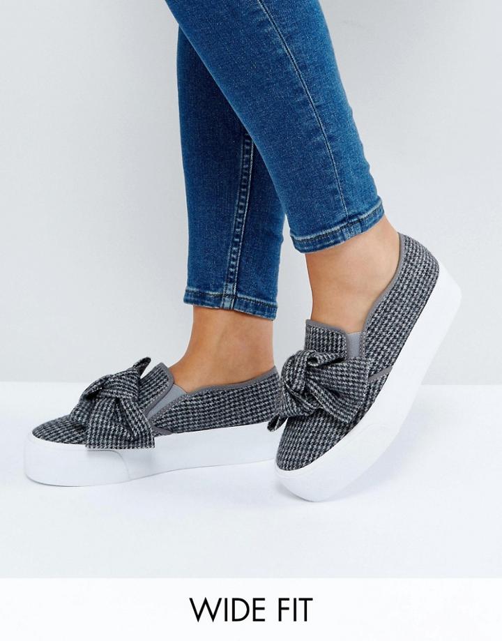 Asos Discovery Wide Fit Bow Sneakers - Multi