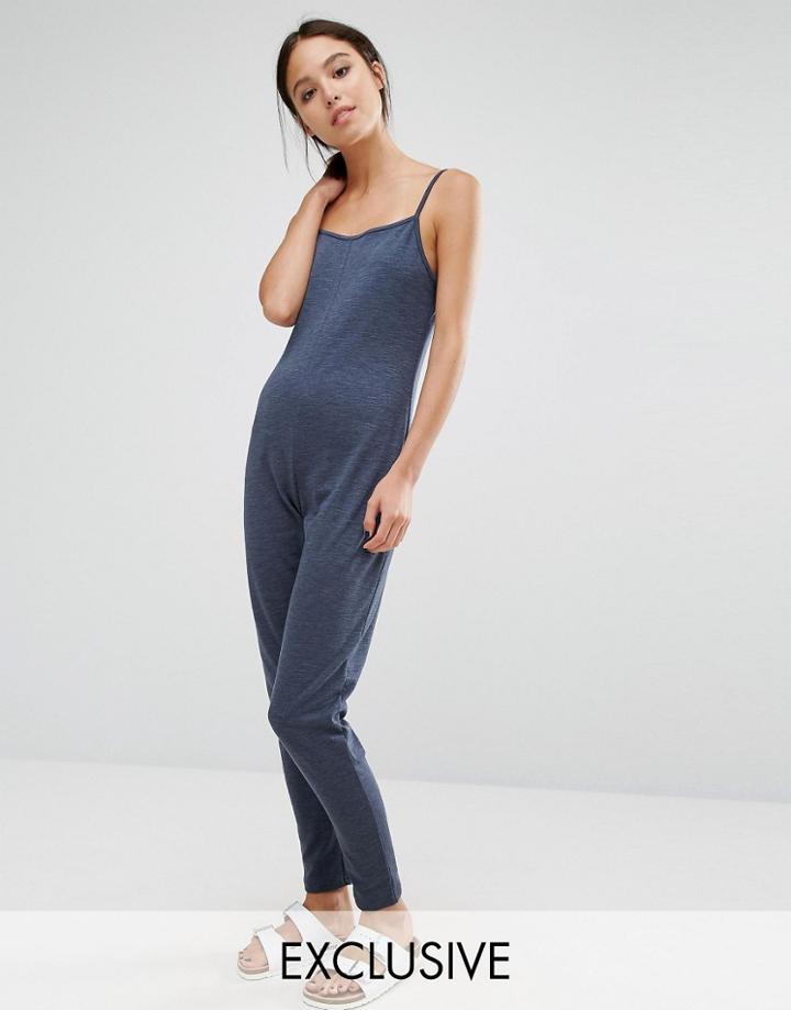 Stitch & Pieces Strap Jersey Jumpsuit - Navy