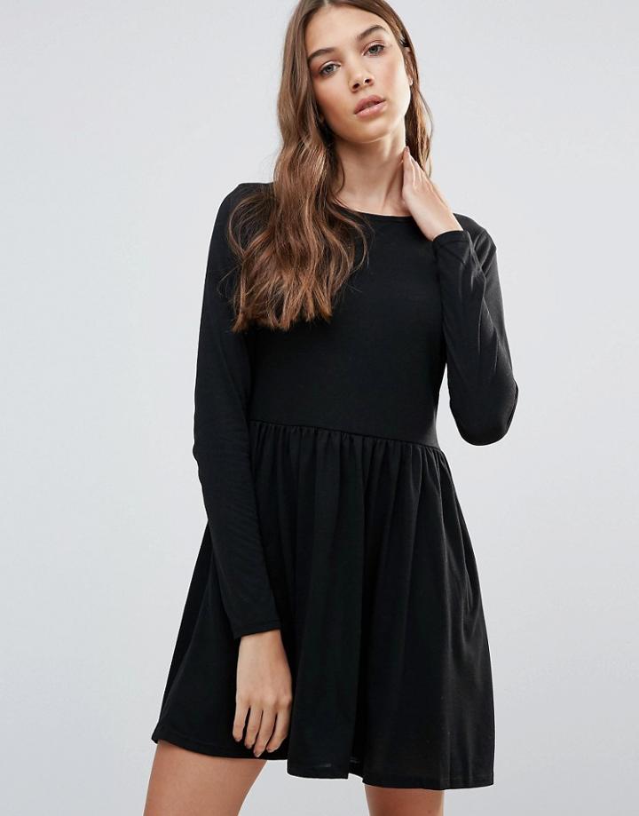 Brave Soul Jersey Skater Dress - Black