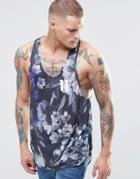 11 Degrees Vest With All Over Floral Print - Black