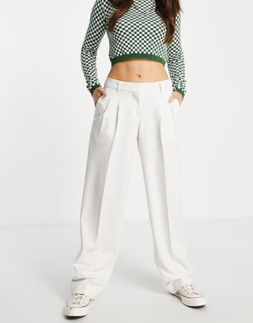 Jjxx Mary Tailored Wide Leg Dad Pants In White