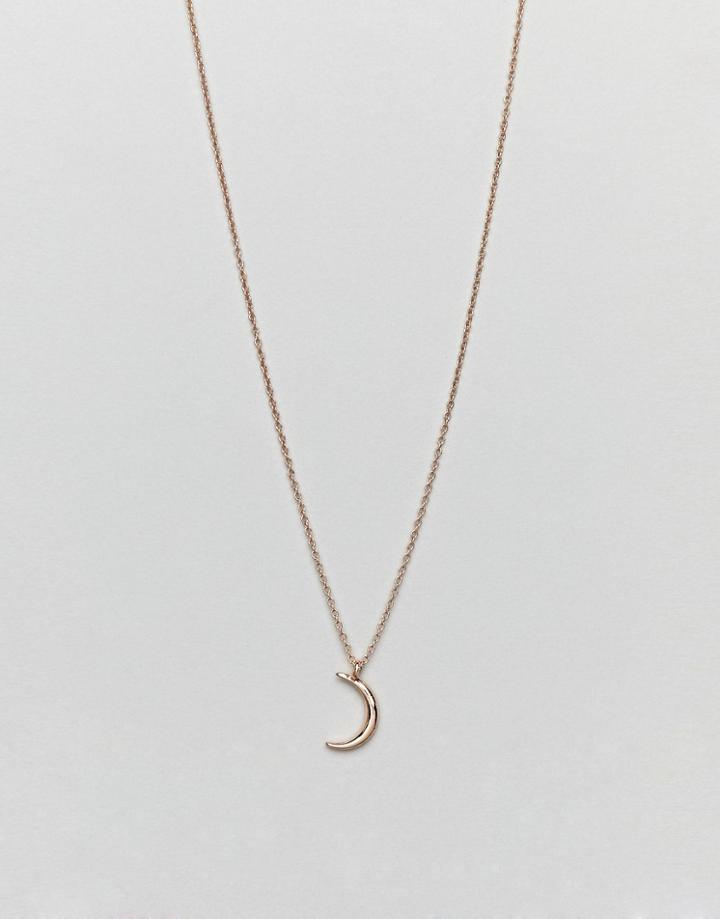 Designb London Gold Moon Pendant Necklace - Gold