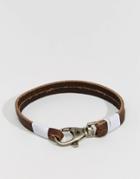 Jack & Jones Leather Bracelet With Metal Hook - Black