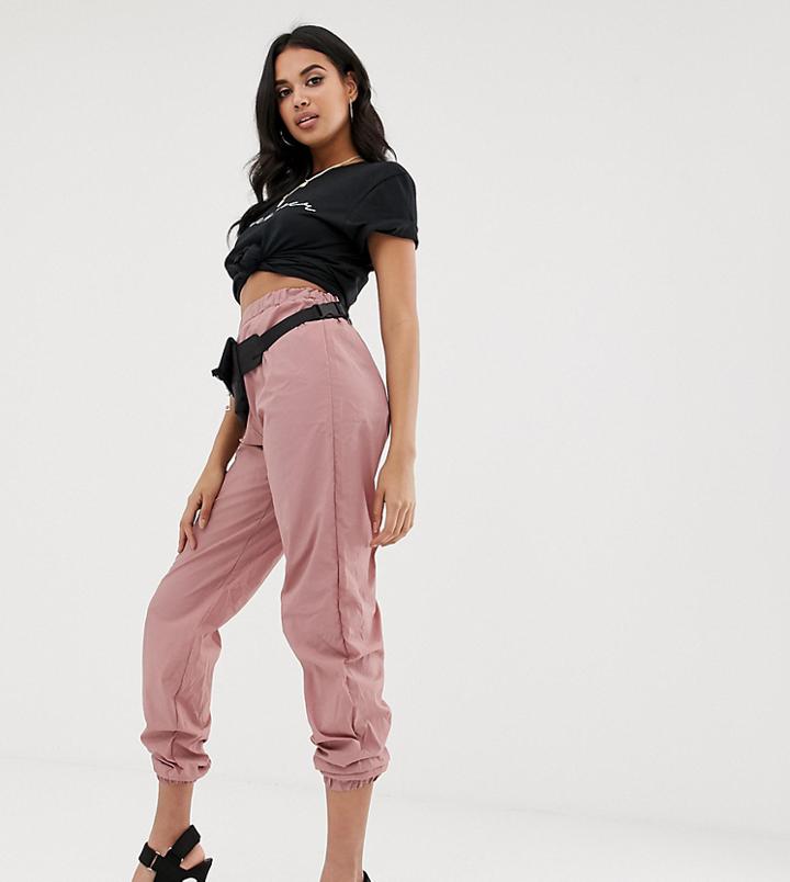 Missguided Nylon Jogger In Blush - Pink