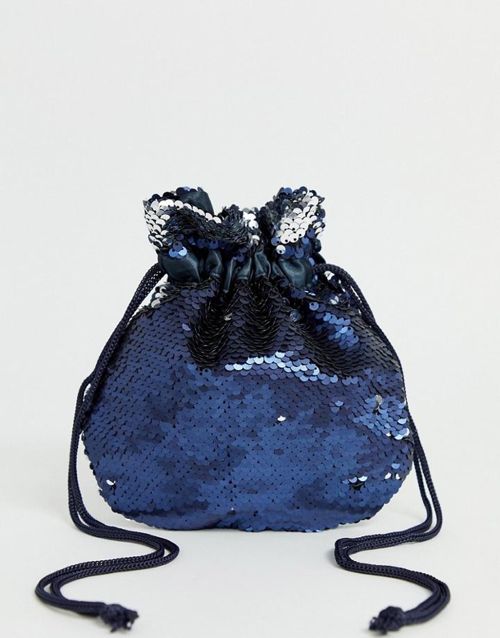 Pieces Sequin Mini Bag - Blue
