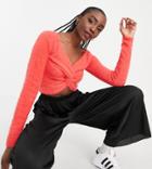 Threadbare Tall Sasha Twist Knot Sweater In Hot Pink
