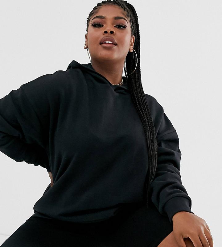 Asos Design Curve Oversized Hoodie In Black