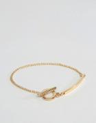 Asos T Bar Chain Bracelet - Gold