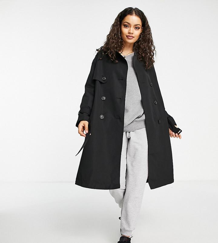 Vero Moda Petite Classic Trench Coat In Black