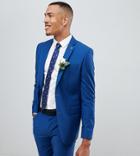 Farah Skinny Fit Suit Jacket In Blue - Blue