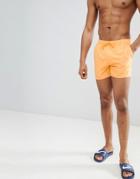 Asos Design Swim Shorts In Orange In Short Length - Orange
