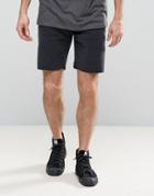 Selected Homme Denim Shorts With Raw Hem In Slim Fit - Black