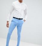 Asos Design Tall Super Skinny Suit Pants In Provonce Blue - Blue