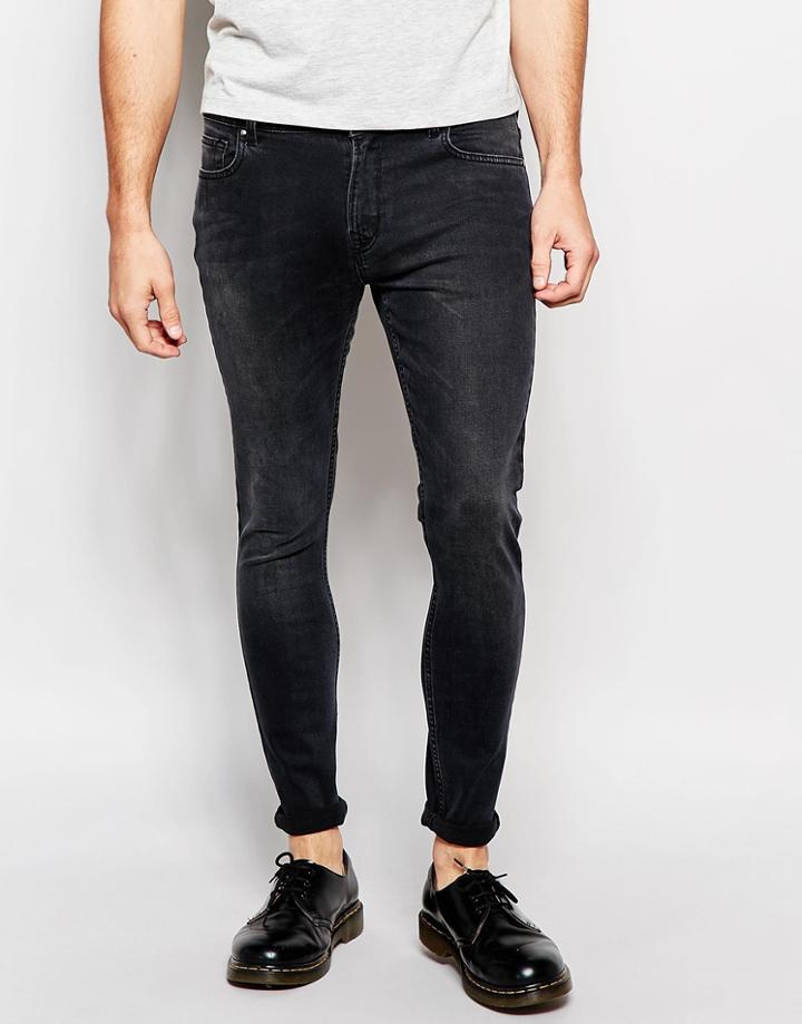 Hoxton Denim Black Skinny Spray On Jean - Black