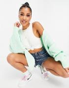 Missguided Cardigan With Batwing Sleeves In Mint-green