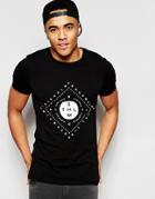 Asos Muscle T-shirt With Scandi Text Print In Black - Black