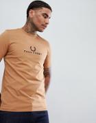 Fred Perry Sports Authentic 90s Embroidered Logo T-shirt In Camel - Tan
