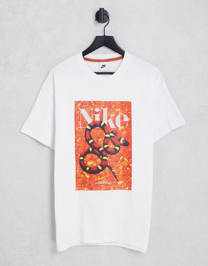 Nike Trek Division Retro Logo Oversized T-shirt In White