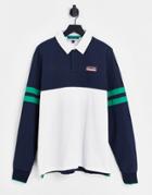 Nautica Competition Archive Cayden Rugby Shirt In Navy/white