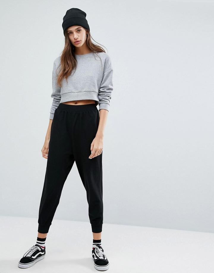 Asos Basic Drop Crotch Joggers - Black