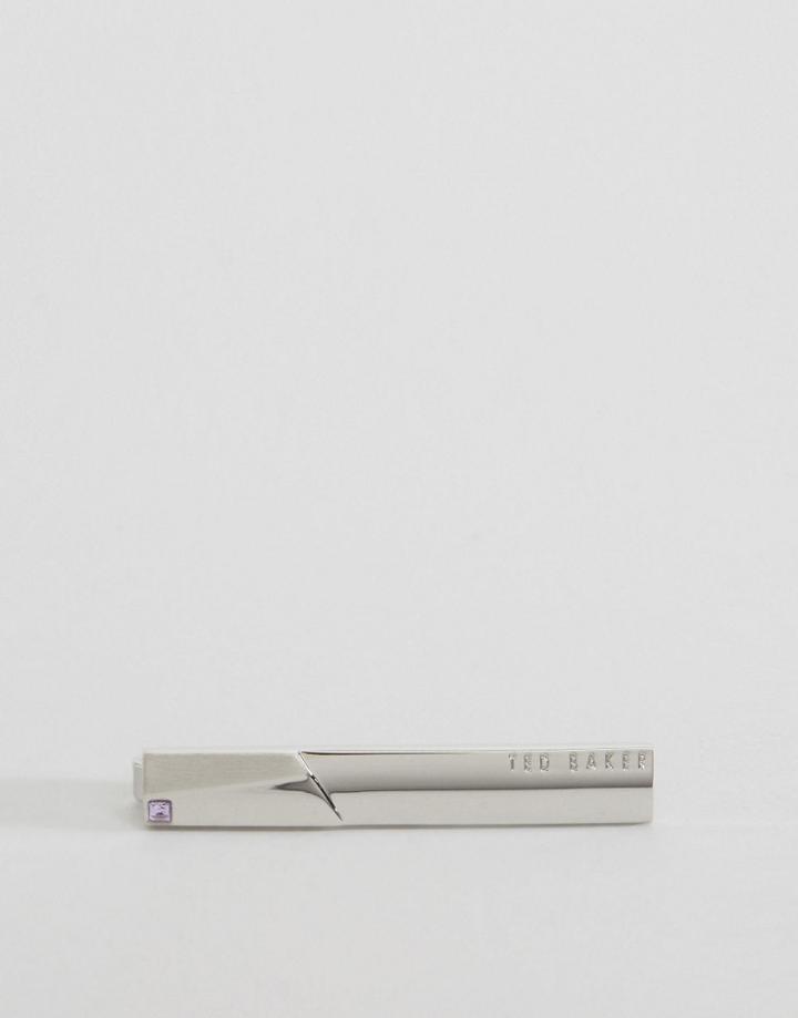 Ted Baker Logo Tie Bar In Silver - Silver