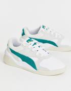Puma Aeon Heritage White And Green Sneakers - White