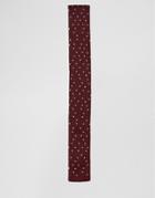 Asos Knitted Tie With Speckles In Burgundy - Burgundy