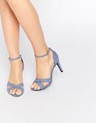 New Look Cross Front Heeled Sandal - Blue