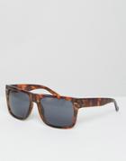 Jeepers Peepers Shield Flat Top Sunglasses In Tortoise Shell - Brown