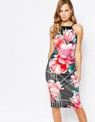 Ginger Fizz Midi Pencil Dress In Bold Graphic Floral - Multi Floral