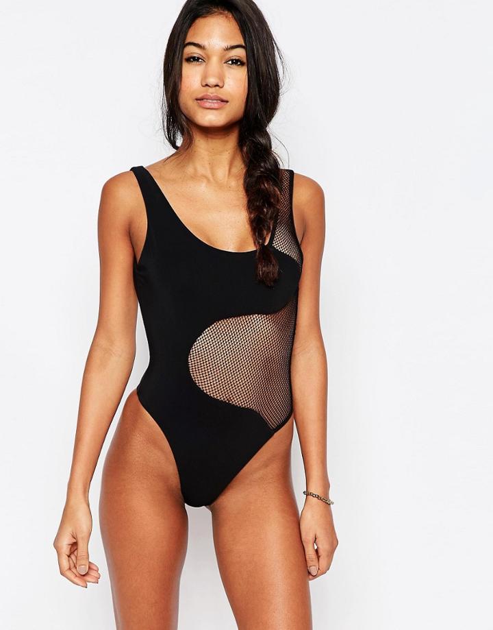 Blue Life Night Swim Sheer Swimsuit - Black