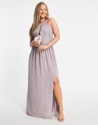 Tfnc Bridesmaid Multiway Maxi Dress In Light Gray-grey