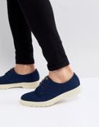 Dr Martens Delray Overdyed 3 Eye Shoes In Navy - Navy