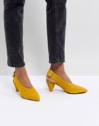 Hudson London Dorothea Yellow Suede Sling Back Shoes - Yellow