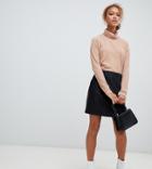 New Look Mini Skirt In Faux Leather-black