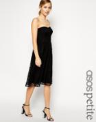 Asos Petite Bandeau Dress In Floral Lace - Pink $16.50