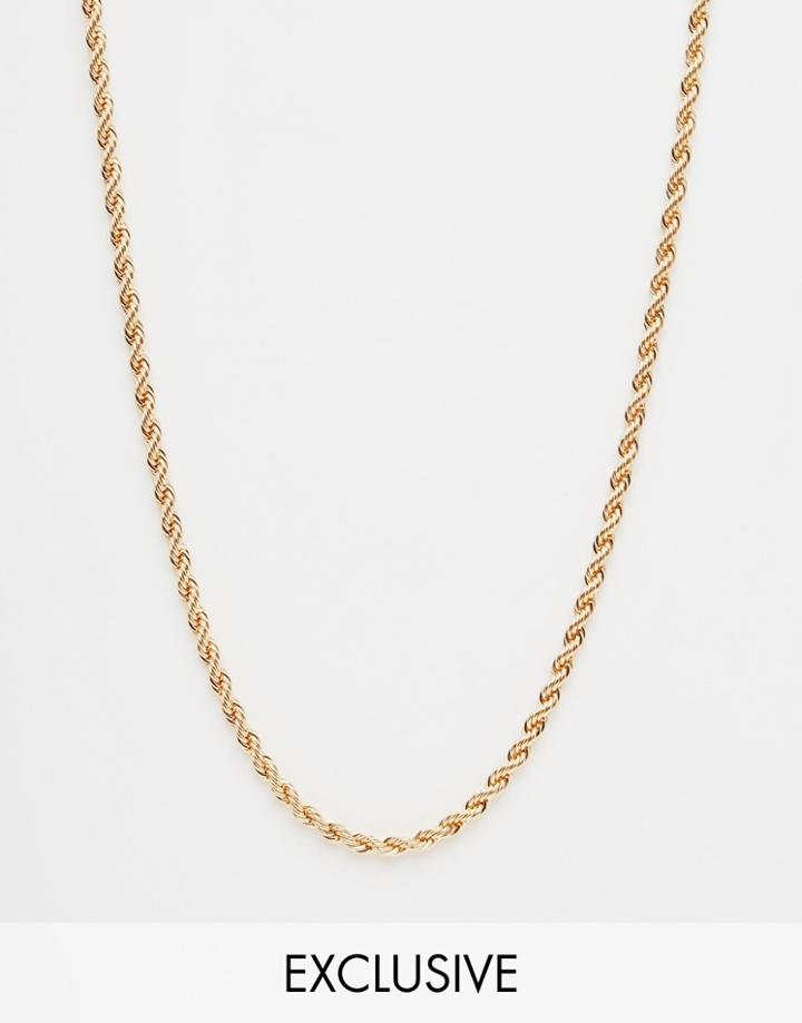 Chained & Able Rope Necklace In Gold - Gold