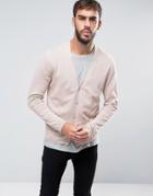 Asos Cardigan With Patch Pockets In Cotton - Pink